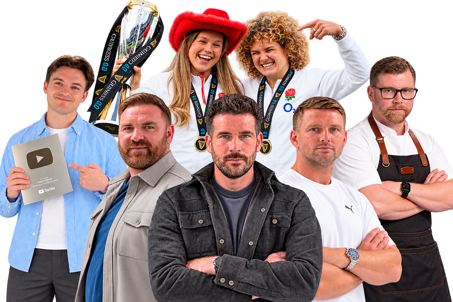 The hosts and talent behind A Pod Production's rugby shows